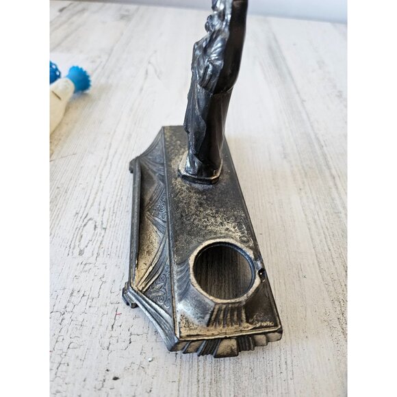Vintage Virgin Mary inkwell holy water lourdes dicamni container religious Franc - Picture 10 of 11